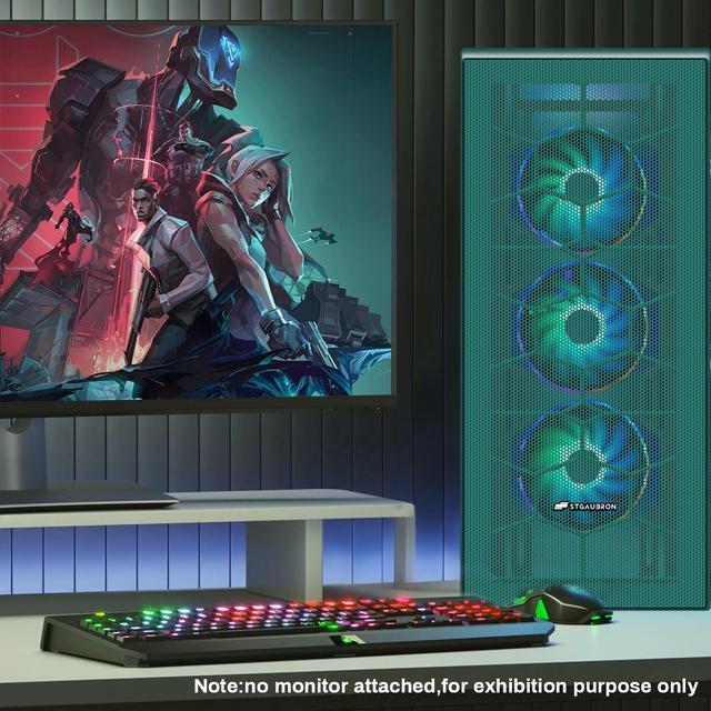 STGAubron Gaming PC Desktop GeForce RTX 3060 Ti 8G Graphics AMD Ryzen 7 5700X Up To 4.6Ghz 32G DDR4 RAM 1TB SSD 600M WiFi BT 5.0 RGB Fan X 4 Windows 11 Home