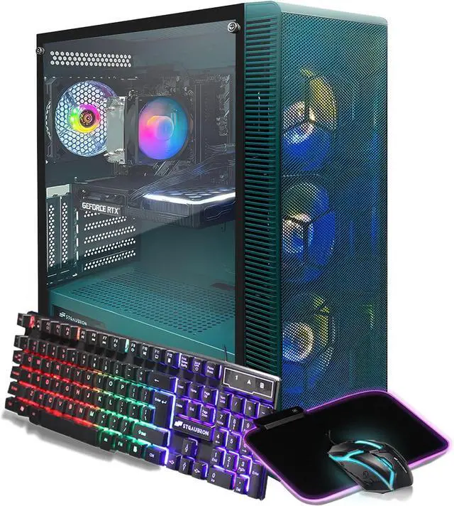 STGAubron Gaming PC Desktop GeForce RTX 3060 Ti 8G Graphics AMD Ryzen 7 5700X up to 4.6Ghz 32G DDR4 RAM 1TB SSD 600M WiFi BT 5.0 RGB Fan x 4 Windows 11 Home