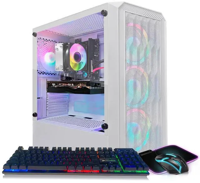 STGAubron Gaming PC Desktop Radeon RX 580 16G Graphics AMD Ryzen 5 2600 up to 3.9GHz 16G DDR4 RAM 512G SSD WIN11H