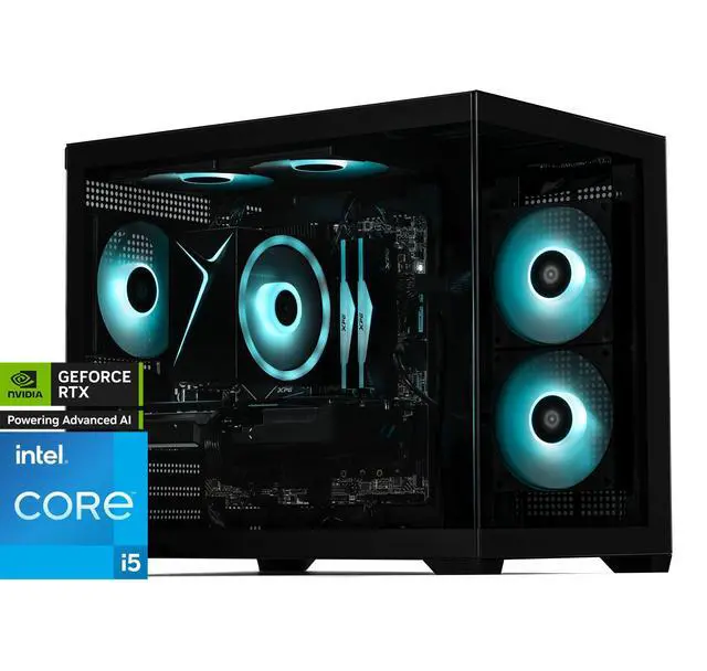 STORMCRAFT Gaming PC SIRIUS Intel Core i5-14400F NVIDIA GeForce RTX 5060 – AI Powered 32GB DDR5 6000MHz RGB 2TB NVMe SSD 650W PSU Windows 11 Home - SI1440FCC-560N1