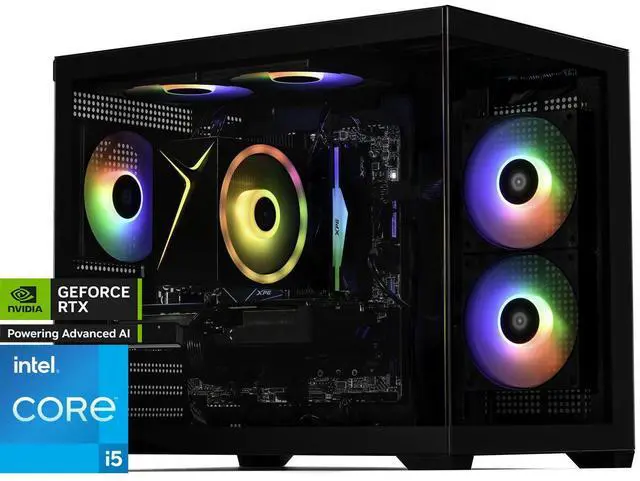 STORMCRAFT Gaming PC SIRIUS Intel Core i5-14400F NVIDIA GeForce RTX 5070- AI Powered 32GB (16Gx2) DDR5 RGB 6000MHz 2TB NVMe SSD 650W PSU Windows 11 Home - SI1440FCC-570N1