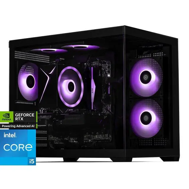 STORMCRAFT Gaming PC SIRIUS Intel Core i5-14400F NVIDIA GeForce RTX 5060 – AI Powered 16GB DDR5 6000MHz RGB 1TB NVMe SSD 650W PSU Windows 11 Home - SI1440FBB-560N1