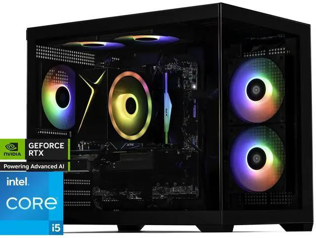 STORMCRAFT Gaming PC SIRIUS Intel Core i5-14400F NVIDIA GeForce RTX 5060 TI 8GB - AI Powered 32GB (16Gx2) DDR5 RGB 6000MHz 1TB NVMe SSD 650W PSU Windows 11 Home - SI1440FCB-56TN1