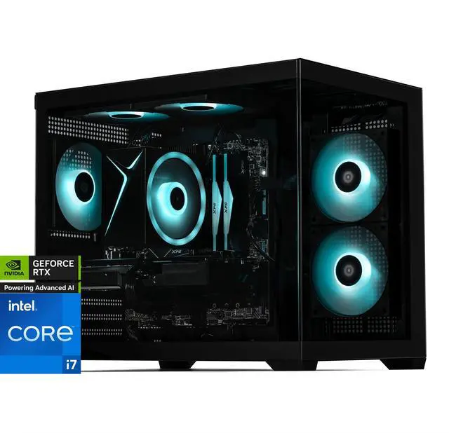 STORMCRAFT Gaming PC SIRIUS Intel Core i7-14700F NVIDIA GeForce RTX 5060 TI 8GB- AI Powered 32GB (16Gx2) DDR5 RGB 6000MHz 2TB NVMe SSD 650W PSU Windows 11 Home - SI1470FCC-56TN1