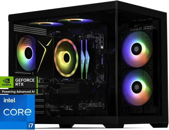 STORMCRAFT Gaming PC SIRIUS Intel Core i7-14700F NVIDIA GeForce RTX 5060 Ti 16GB – AI Powered 32GB 6000MHz RGB 2TB NVMe SSD 650W PSU Windows 11 Home - SI1470FCC-56VN1