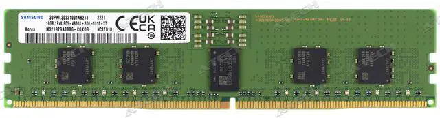 Supermicro Certified MEM-DR516L-SL02-ER48 Samsung M321R2GA3BB6-CQK 16GB PC5-38400 DDR5 4800MHz 1Rx8 Single Rank ECC RDIMM Registered 288-Pin Server Memory RAM