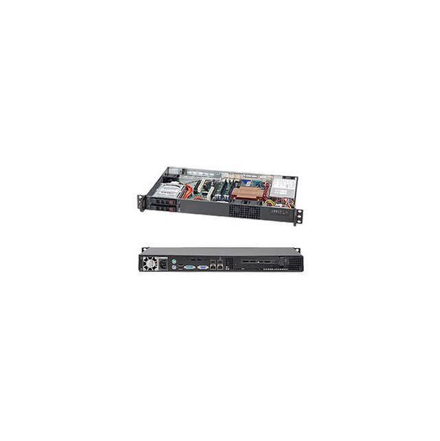Supermicro CSE-510T-203B Supermicro Case CSE-510T-203B 1U High-Efficiency Low Noise 2.5inch Drive Bay 200W Black