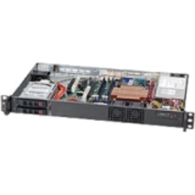 Supermicro CSE-510T-203B Supermicro Case CSE-510T-203B 1U High-Efficiency Low Noise 2.5inch Drive Bay 200W Black