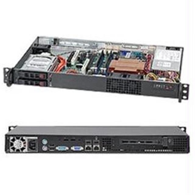 Supermicro CSE-510T-203B Supermicro Case CSE-510T-203B 1U High-Efficiency Low Noise 2.5inch Drive Bay 200W Black