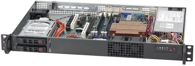 Supermicro CSE-510T-203B Supermicro Case CSE-510T-203B 1U High-Efficiency Low Noise 2.5inch Drive Bay 200W Black