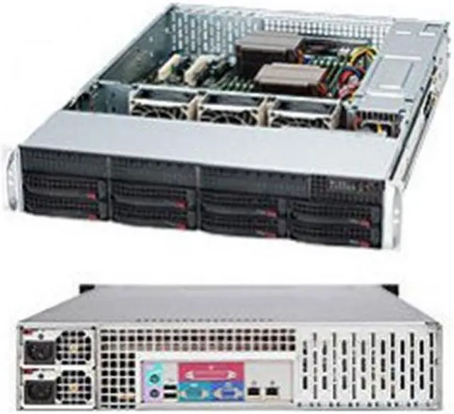 SUPERMICRO CSE-825TQC-R1K03LPB 2U Rackmount 2U General Purpose Server Chassis with 8 x 3.5” bays Redundant 1000W Titanium Level (96%+ ) efficiency power supplies w/ PMBus 1.2 and I2C