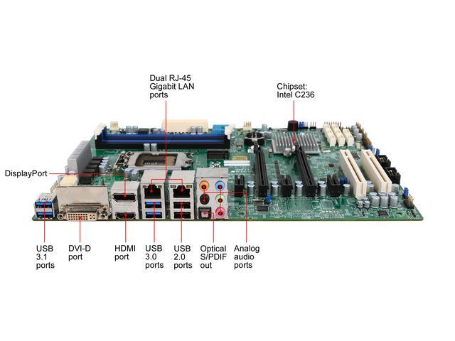 SUPERMICRO MBD-X11SAE-O ATX Server Motherboard LGA 1151 Intel C236