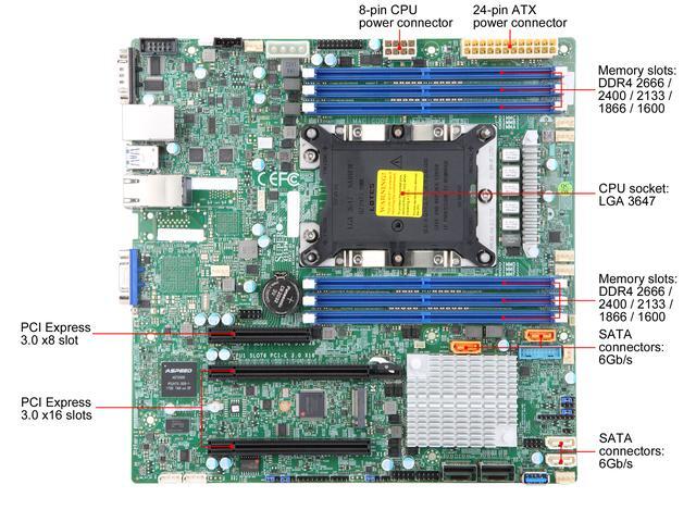SUPERMICRO MBD-X11SPM-F-O Micro ATX Server Motherboard LGA 3647 Intel C621