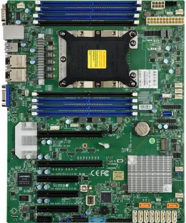 Supermicro Motherboard MBD-X11SPI-TF-O Xeon Single Socket S3647 C622 Max.1TB PCI Express ATX (MBD-X11SPI-TF-B) - Bulk packaging