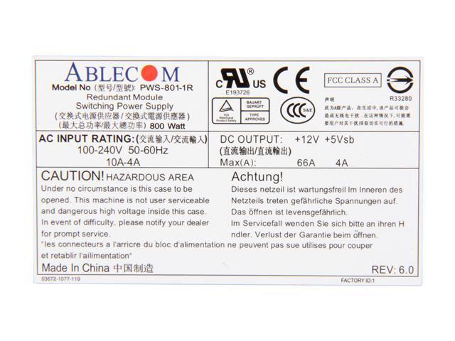 SuperMicro PWS-801-1R 800W Server Power Supply