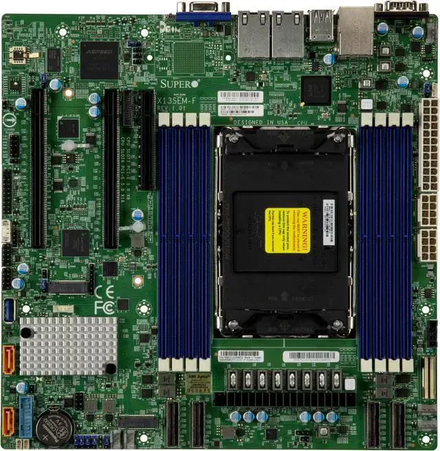 Supermicro X13SEM-F Server Motherboard 5th/4th Gen Intel® Xeon® Scalable processors Single Socket LGA-4677 (Socket E) supported CPU TDP supports Up to 350W TDP