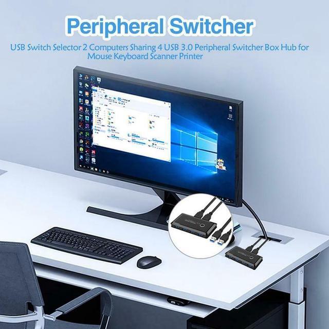 Switch USB 3.0 Switch Selector 2 Port PCs Sharing 4 Devices USB 3.0 Hub For Keyboard Mouse Scanner Printer Kvm Switch Hub