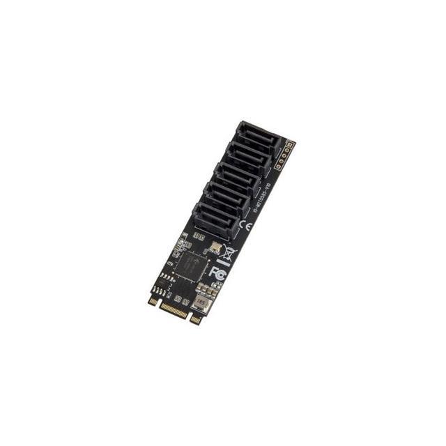 Syba 5 Port Non-RAID SATA III 6Gbp/s To M.2 B+M Key Adapter PCI-e 3.0 X2 Bandwith