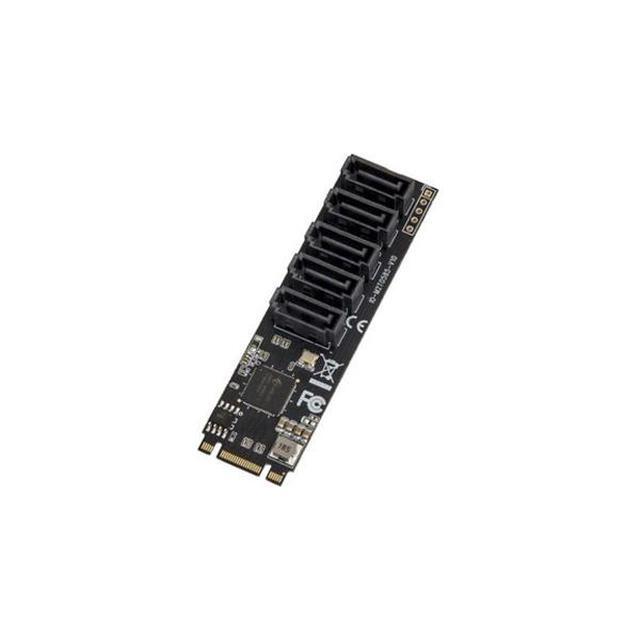 Syba 5 Port Non-RAID SATA III 6Gbp/s To M.2 B+M Key Adapter PCI-e 3.0 X2 Bandwith
