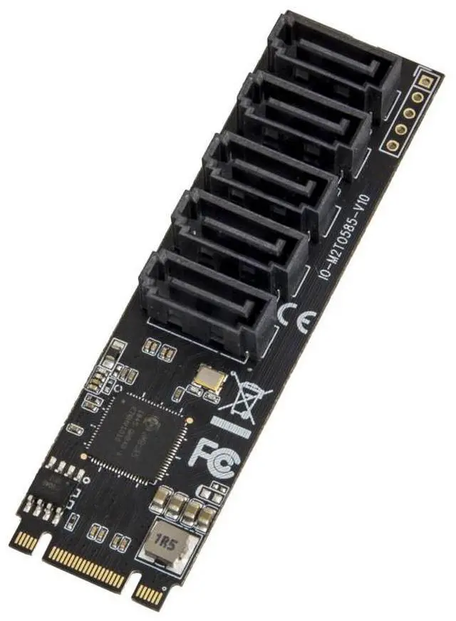 Syba 5 port Non-RAID SATA III 6Gbp/s to M.2 B+M Key Adapter PCI-e 3.0 x2 Bandwith