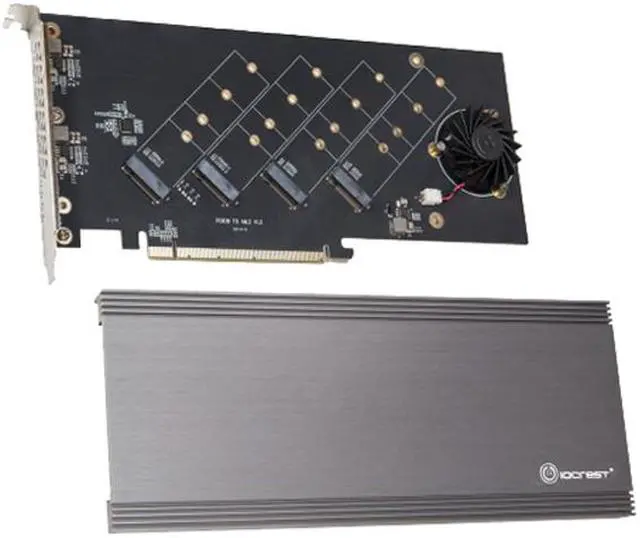 SYBA SI-PEX40162 PCI-Express 4.0 x16 PCI-Express Quad M.2 PCIe 4.0 x4 PCIe x16 Expansion Card Intel VROC and AMD Ryzen Threadripper NVMe Raid