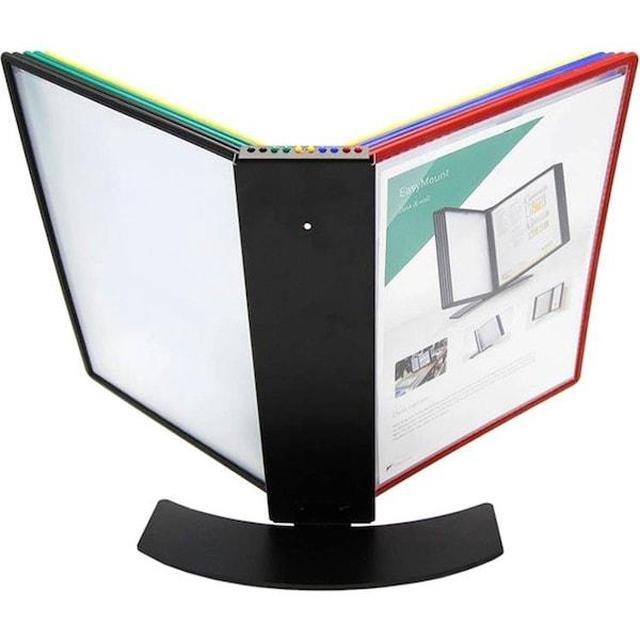 Tarifold Desktop Reference And Display System With 10 Easy-load Letter-size Pockets - Assorted Colors (ezd791)