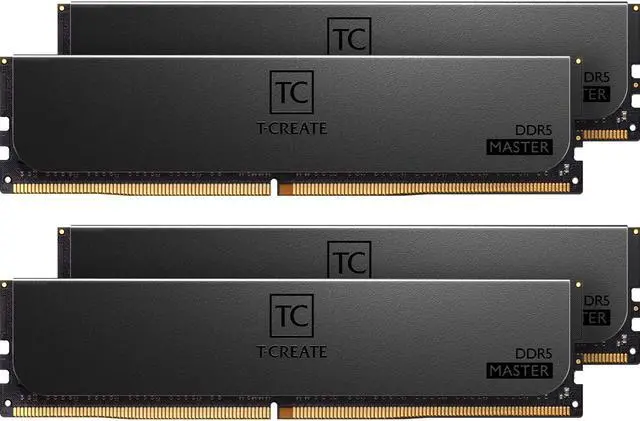TEAMGROUP T-Create Master Overclocking DDR5 R-DIMM 64GB Kit (4 x 16GB) 6000MHz (PC5-48000) CL32 Hynix A-DIE Workstation Memory Module Ram Black - CTCMD564G6000HC32AQC01