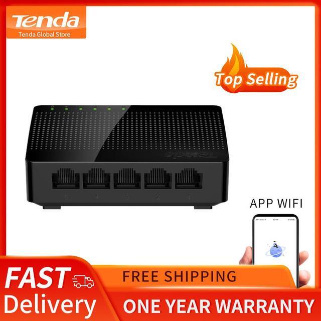 Tenda 5 Port Gigabit Ethernet Network Switch - Ethernet Splitter Plug & Play Fanless Sturdy Metal W/ Shielded Ports Traffic Optimization Unmanaged Limited Lifetime Protection(SG105M)