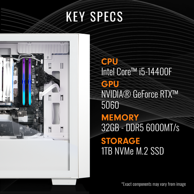 Thermaltake Gaming Desktop PC H16S-B760-560-LCS Intel Core I5-14400F 32GB DDR5 1TB NVMe SSD GeForce RTX 5060 Windows 11 Home