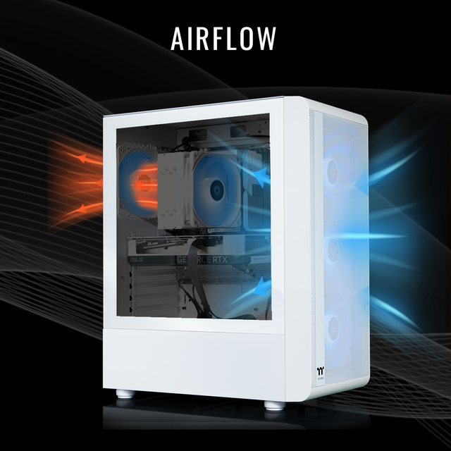 Thermaltake Gaming Desktop PC S2QT-B65K-560-LCS AMD Ryzen 5 7600X 16GB DDR5 1TB NVMe SSD GeForce RTX 5060 Windows 11 Home