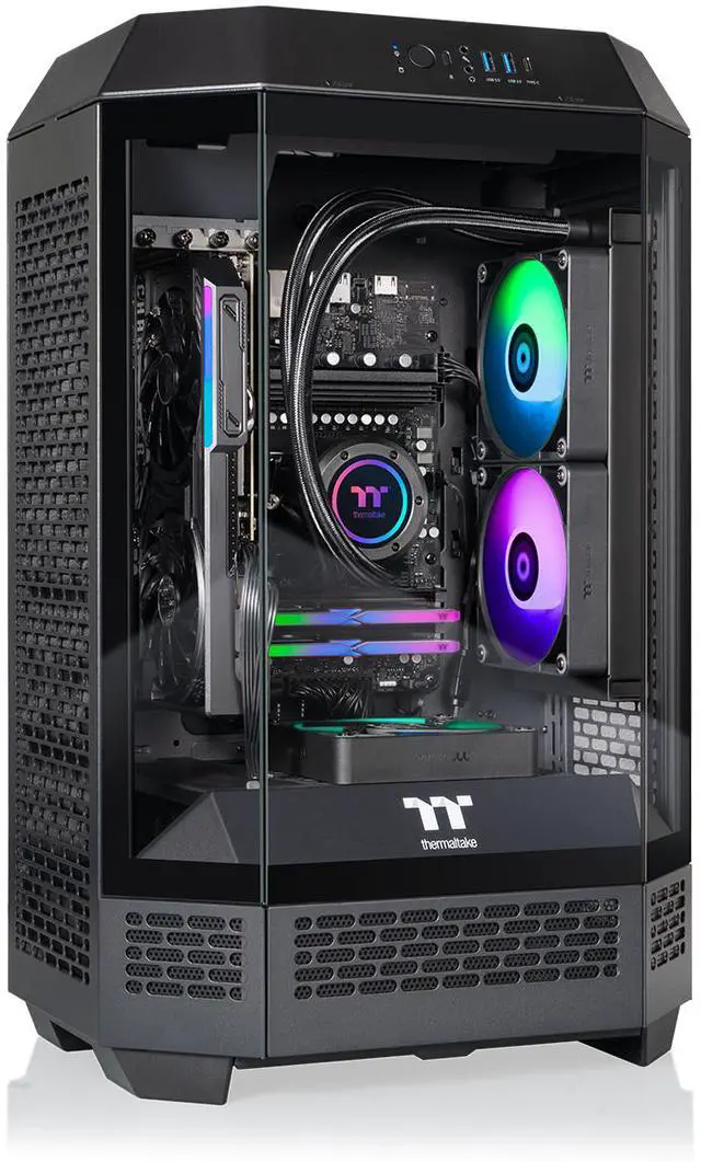 Thermaltake Gaming Desktop PC T3BK-B650-96X-LCS AMD Ryzen 7 8700F 32GB DDR5 1TB NVMe SSD AMD Radeon RX 9060 XT Windows 11 Home