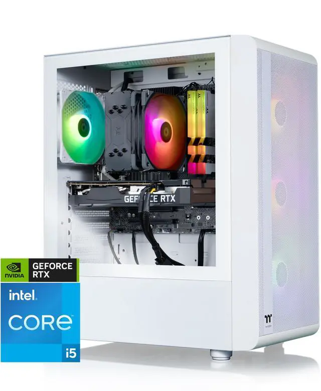 Thermaltake LCGS Quartz i350 R4 Gaming Desktop (Intel Core i5-14400F 3600Mhz 16GB RGB Memory NVIDIA GeForce RTX 3050 1TB NVMe M.2) S2QT-B66R-350-LCS