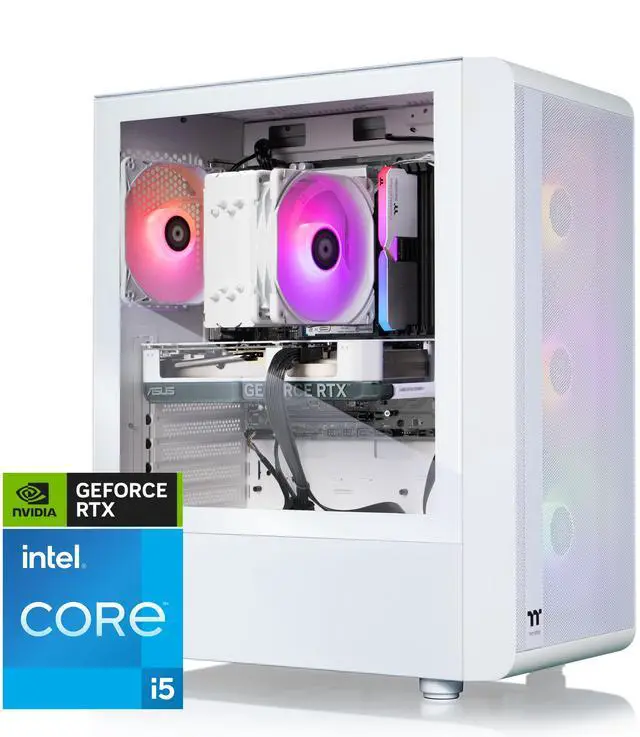Thermaltake LCGS Quartz i460 Gaming Desktop (Intel Core i5-14400F ToughRam 16GB DDR5 5600MT/s RGB Memory NVIDIA GeForce RTX 4060 1TB NVMe M.2 Wifi Windows 11) S2QT-B76H-460-LCS