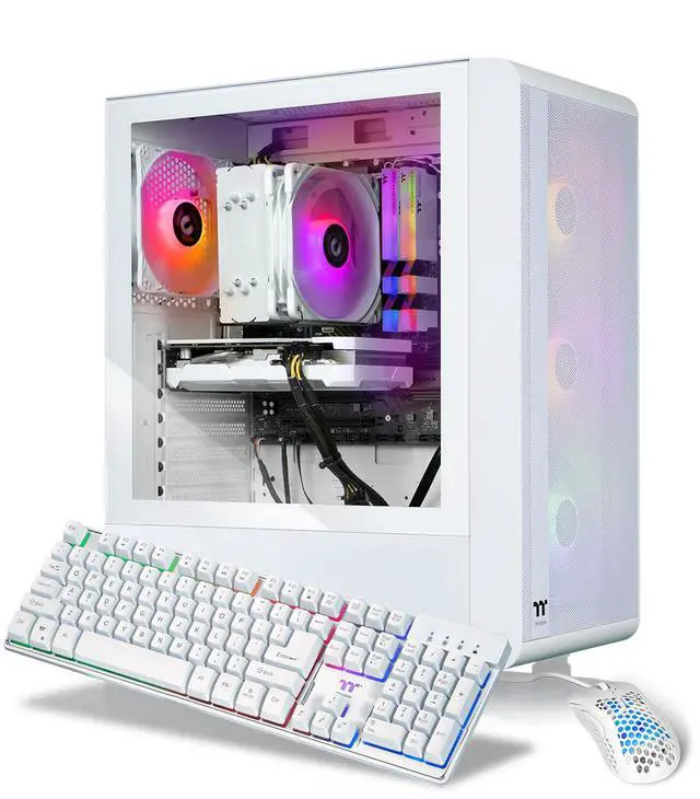 Thermaltake LCGS Quartz R66 Gaming Desktop (AMD Ryzen 5 5600 ToughRam DDR4 3600Mhz 16GB RGB Memory AMD Radeon RX 6600 1TB NVMe M.2 Wifi Windows 11) S2QT-B550-R66-LCS