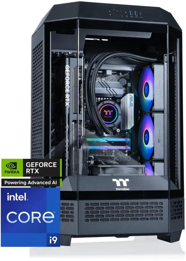 Thermaltake LCGS Reactor i1470 Gaming Desktop (Intel Core i9-14900KF 32GB 6000MT/s DDR5 RGB Memory NVIDIA GeForce RTX 5070 1TB NVMe M.2 WiFi Windows 11) T3BK-B760-570-LCS