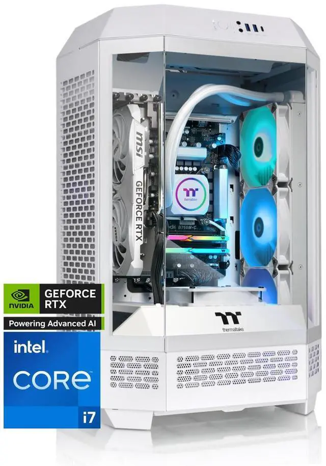 Thermaltake LCGS Reactor i1470TS Gaming Desktop (Intel Core i7-14700KF 32GB 6400MT/s DDR5 RGB Memory NVIDIA GeForce RTX 5070 Ti 2TB NVMe M.2 WiFi Windows 11) T3WT-B760-57T-LCS