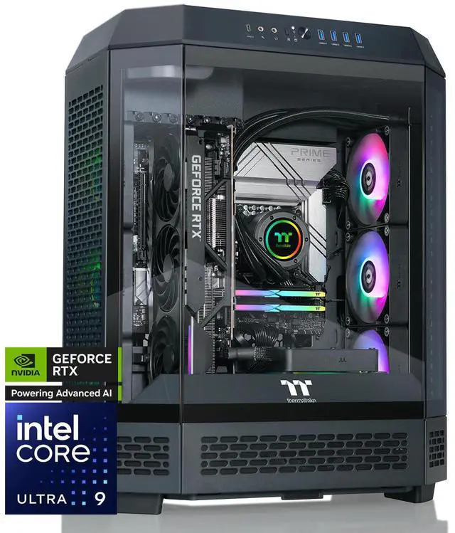 Thermaltake LCGS Reactor u2890 Gaming Desktop (Intel Core Ultra 9 285K ToughRam 32GB DDR5 6400MT/s RGB Memory NVIDIA GeForce RTX 5090 2TB NVMe M.2 Wifi Windows 11) T6BK-Z890-590-LCS