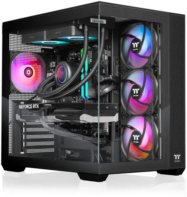 Thermaltake LCGS View 7870T-380 Gaming Desktop (AMD Ryzen 7 7800X3D ToughRam 32GB DDR5 6400MT/s RGB Memory NVIDIA GeForce RTX 5070 Ti 2TB NVMe M.2 Wifi Windows 11) V38B-B850-57T-LCS