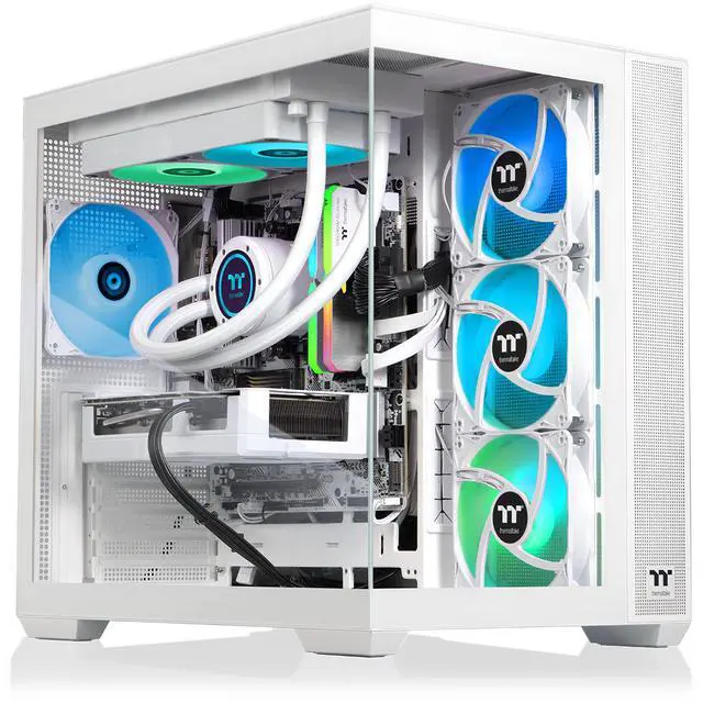 Thermaltake LCGS View 7897XS-380 Gaming Desktop (AMD Ryzen 7 7800X3D ToughRam 32GB DDR5 6000MT/s RGB Memory AMD Radeon RX 9070 XT 1TB NVMe M.2 WiFi Windows 11) V38S-B650-97X-LCS