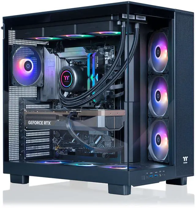 Thermaltake LCGS View 9080-380XL Gaming Desktop (AMD Ryzen 9 9900X3D ToughRam 32GB DDR5 6000MT/s RGB Memory NVIDIA GeForce RTX 5080 2TB NVMe M.2 Wifi Windows 11) VXLB-X870-580-LCS