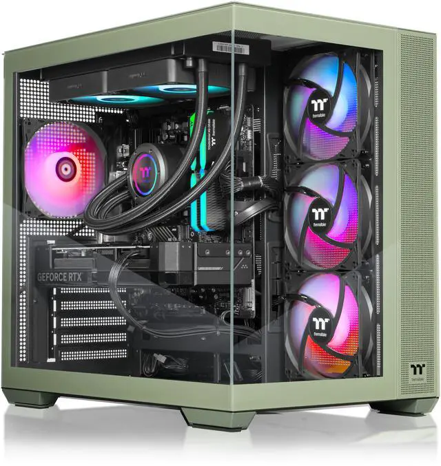 Thermaltake LCGS View 9770M-380 Gaming Desktop (AMD Ryzen 7 9700X ToughRam 32GB DDR5 6000MT/s RGB Memory NVIDIA GeForce RTX 5070 1TB NVMe M.2 Wifi Windows 11) V38M-B85B-570-LCS