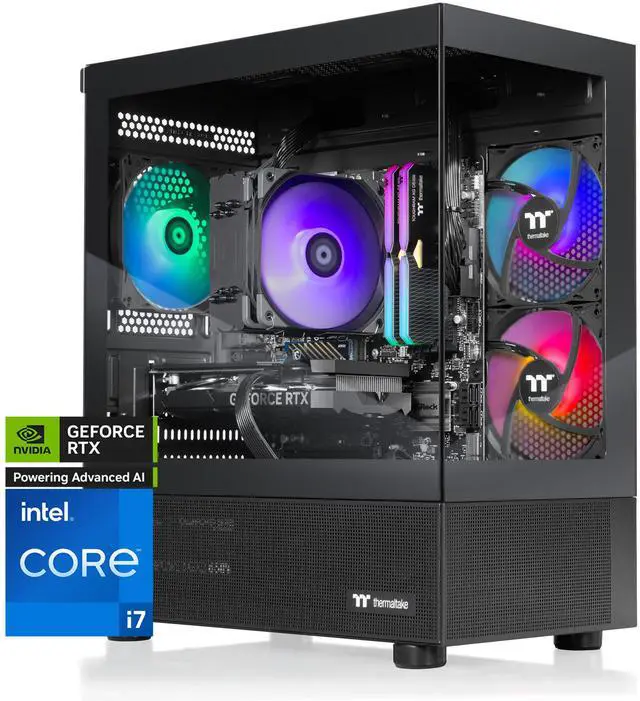 Thermaltake LCGS View i1470-170 Gaming Desktop (Intel Core i7-14700F ToughRam 32GB DDR5 6000MT/s RGB Memory NVIDIA GeForce RTX 5070 1TB NVMe M.2 Wifi Windows 11) V17B-B760-570-LCS