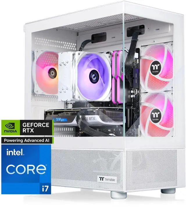 Thermaltake LCGS View i1470S-170 Gaming Desktop (Intel Core i7-14700F ToughRam 32GB DDR5 6000MT/s RGB Memory NVIDIA GeForce RTX 5070 1TB NVMe M.2 Wifi Windows 11) V17S-B760-570-LCS
