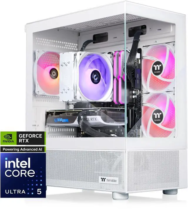 Thermaltake LCGS View u2460TS-170 Gaming Desktop (Intel Core Ultra 5 245KF ToughRam 32GB DDR5 6000MT/s RGB Memory NVIDIA GeForce RTX 5060 Ti 1TB NVMe M.2 WiFi Windows 11) V17S-B860-56T-LCS