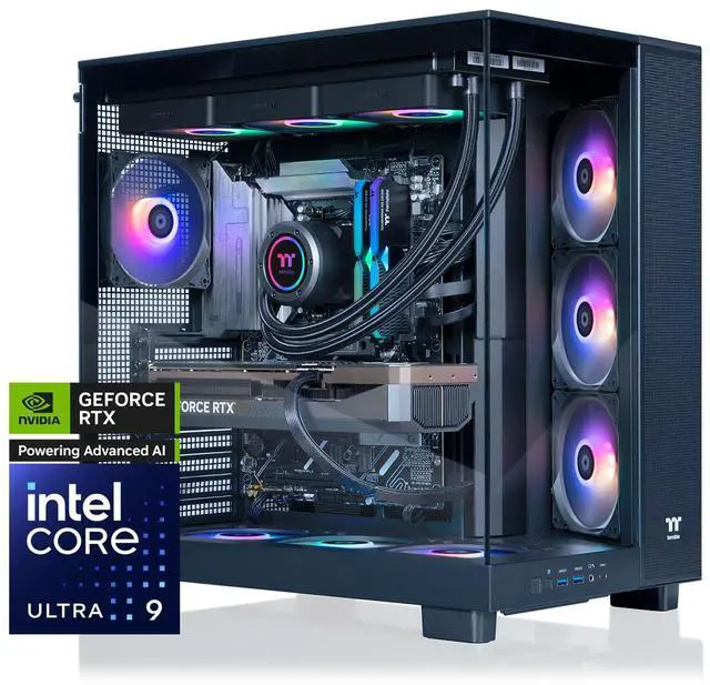 Thermaltake LCGS View u2890-380XL Gaming Desktop (Intel Core Ultra 9 285K ToughRam 32GB DDR5 6400MT/s RGB Memory NVIDIA GeForce RTX 5090 2TB NVMe M.2 Wifi Windows 11) VXLB-Z890-590-LCS