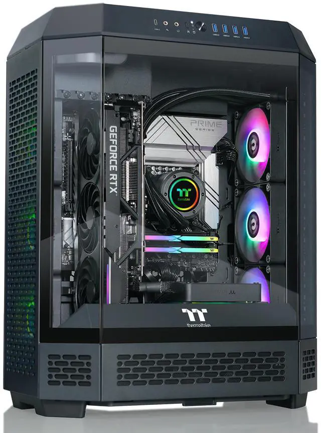 Thermaltake Reactor 9080 Gaming Desktop (AMD Ryzen 9 9900X3D ToughRam 32GB DDR5 6400MT/s RGB Memory NVIDIA GeForce RTX 5080 2TB NVMe M.2 Wifi Windows 11) T6BK-X87B-580-LCS