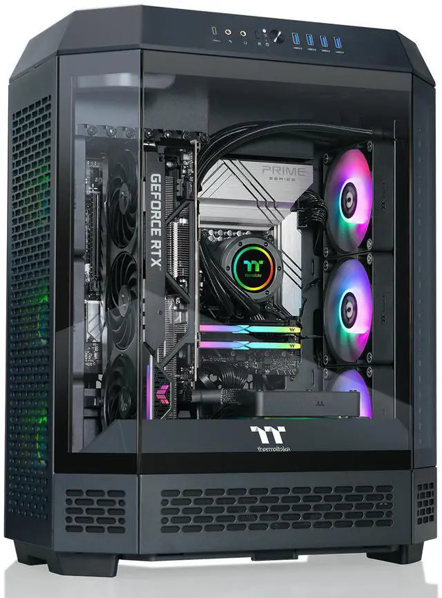 Thermaltake Reactor 9880 Gaming Desktop (AMD Ryzen 7 9800X3D ToughRam 32GB DDR5 6400MT/s RGB Memory NVIDIA GeForce RTX 5080 2TB NVMe M.2 Wifi Windows 11) T6BK-X870-580-LCS