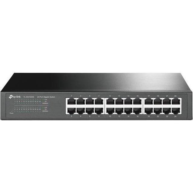 TP-Link 24 Port Gigabit Ethernet Switch Desktop Or Rackmount Lifetime Protection Plug & Play Shielded Ports Sturdy Metal Fanless Quiet Traffic Optimization Unmanaged (TL-SG1024S)