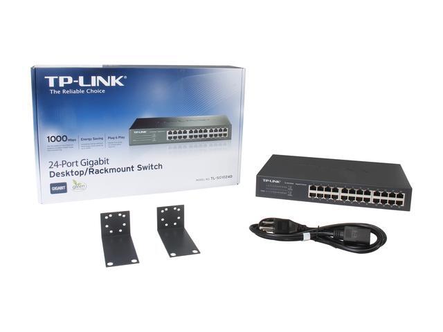 TP-Link 24-Port Gigabit Ethernet Unmanaged Switch Plug And Play Desktop/Rackmount Fanless Limited Lifetime (TL-SG1024D)