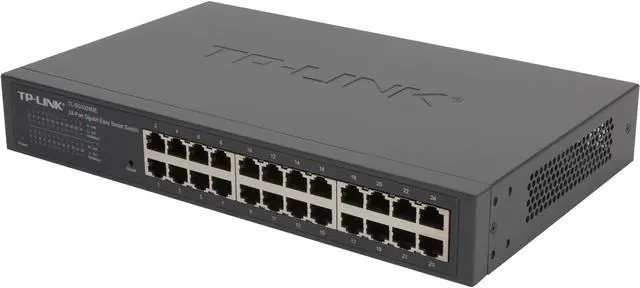 TP-Link 24 Port Gigabit Switch Easy Smart Managed Plug & Play Lifetime Protection Desktop/Rackmount Sturdy Metal w/ Shielded Ports Support QoS Vlan IGMP & Link Aggregation (TL-SG1024DE)